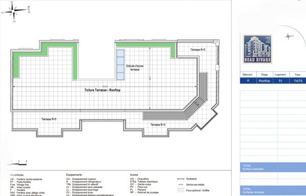 Antibes -Juan-les-Pins – Pres de mer //  Grand 4P avec toit terrasse 150m2// Neuf