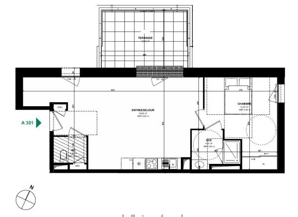 Appartement 2 pieces, Pordic Centre, Residence Bleuenn