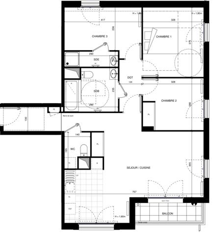 Appartement 4 pièces - 84 m²