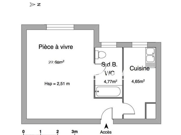 Location Studio 32.1 m² - BATIMENT C Tours 37100