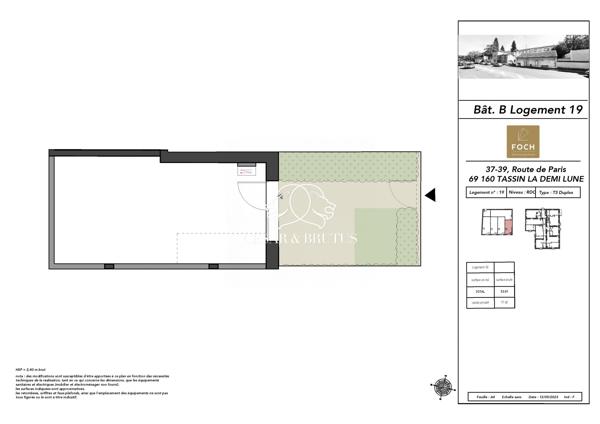 Duplex plateau brut – 53 m2 avec extérieur – Tassin la Demi Lune