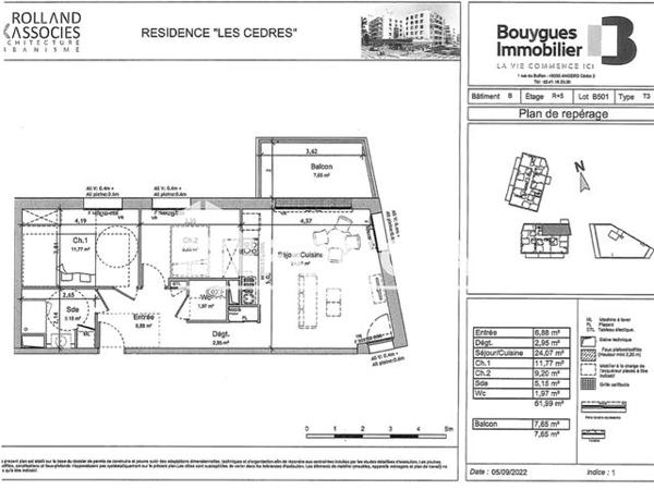 Location Appartement 3 pièces 61.99 m² - RUE HENRIETTE BICARD ZAC QUAI SAINT SERGE Angers 49100