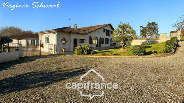 SAINT CRICQ CHALOSSE (40), Maison familiale de plain-pied avec étang sur 1 hectare de terrain en Chalosse