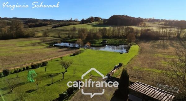 SAINT CRICQ CHALOSSE (40), Maison familiale de plain-pied avec étang sur 1 hectare de terrain en Chalosse