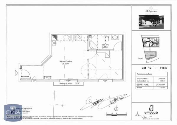 Appartement à louer 1 pièce 34.45m² Couzon-au-Mont-d'Or (69270)