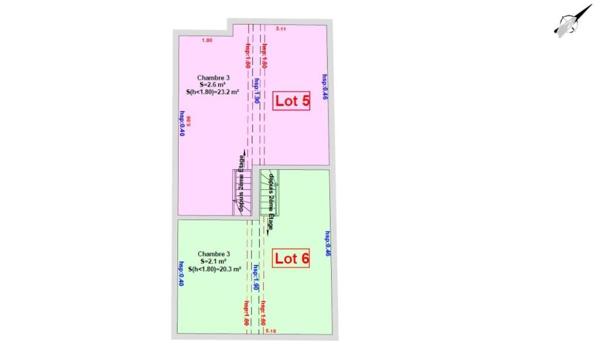 Immeuble comprenant 6 appartements de type T3 et 6 places de stationnement