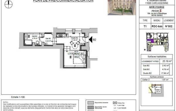 Vente Appartement P1 Carcassonne   