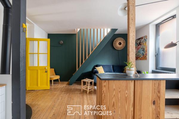 Maison de ville singulière : Esprit atelier et patio intimiste – Nantes Zola