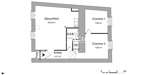 Location Appartement 3 pièces 52.61 m² - Trévoux 01600