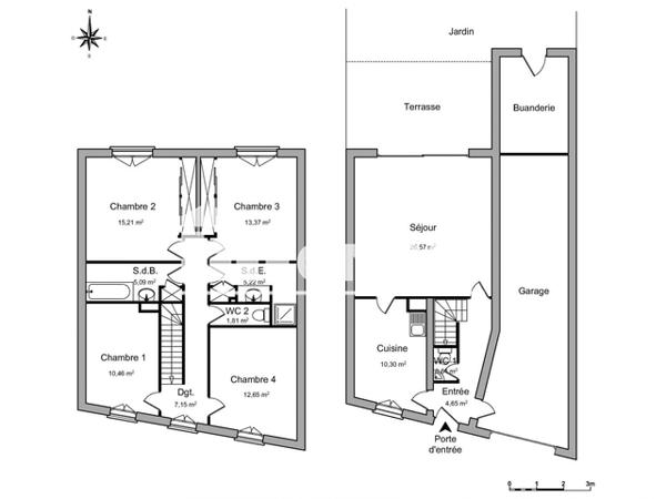 Location Maison 6 pièces 113.09 m² - 57 RUE DES LAVOIRS Merignac 33700