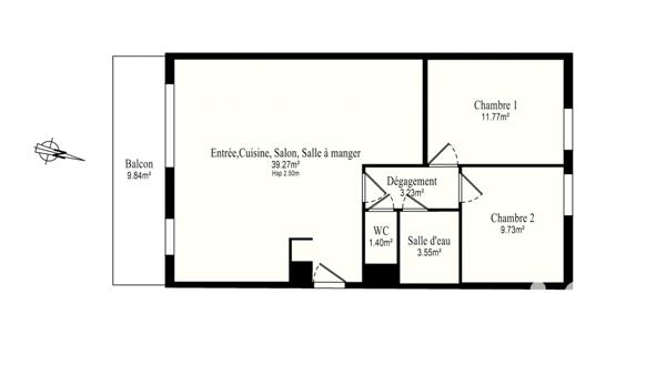 Appartement à vendre 3 pièces 69 m² Puteaux