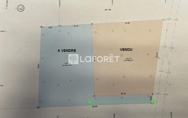 Achat terrain près de GEMOZAC - 1011 m² - 33 000 €