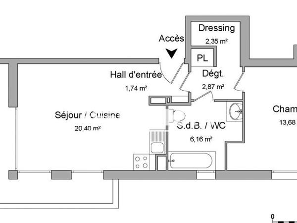 Location Appartement 2 pièces 47.2 m² - 21 CHEMIN DU VIEUX MOULIN Le Cannet 06110