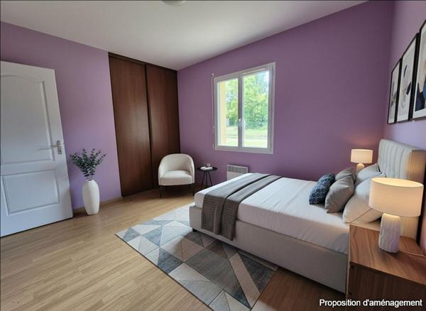 Maison plain-pied T4 de 103m2 avec garage de 42m2 et terrain de 2200m2