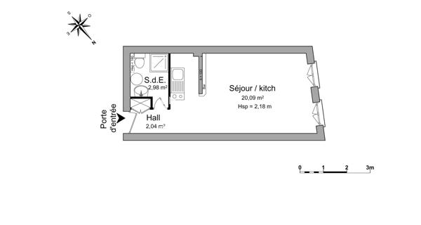 Location Studio 24.63 m² - Saint-germain-en-laye 78100