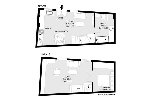 Maison à vendre  3 pièces - 56,09 m 2   PARIS  - 75020