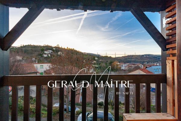 Apt 3 chambres, séjour avec cheminée, balcon vue viaduc, garage
