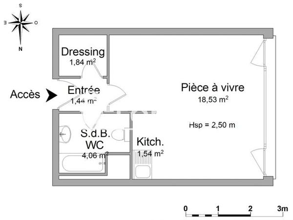 Location Studio 27.4 m² - BATIMENT C Tours 37000