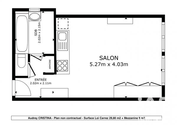 Studio à vendre 37,54 m² Paris 3