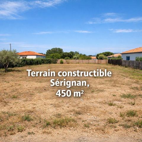 Terrain constructible à Sérignan – 450 m² avec puits
