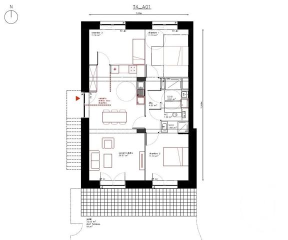 Maison à vendre  4 pièces - 82,71 m 2   NEUFCHATEL HARDELOT  - 62