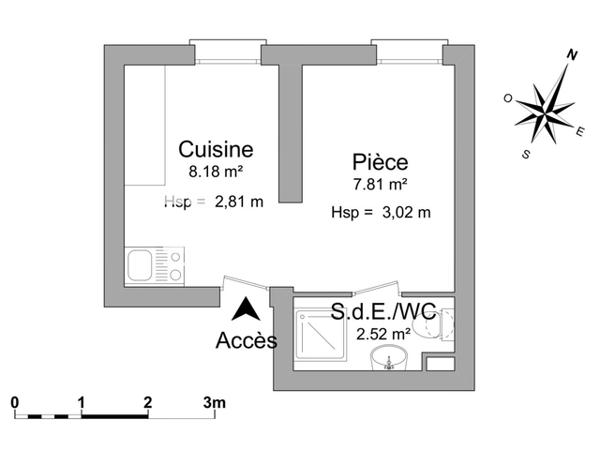 Location Appartement 2 pièces 45 m² - 130 route de Lille PORTE 1 Lens 62300