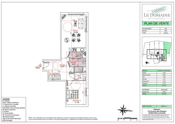 Appartement Cucq Stella Plage 2 pièces 58.03m²+ jardin 160m²
