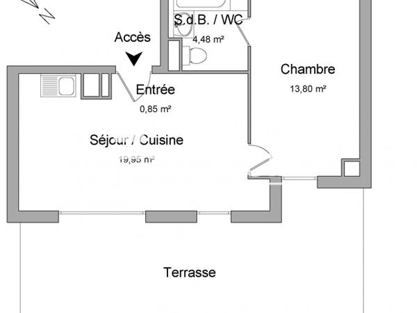 Location Appartement 2 pièces 39.08 m² - 13 RUE DE REMIREMONT Brumath 67170