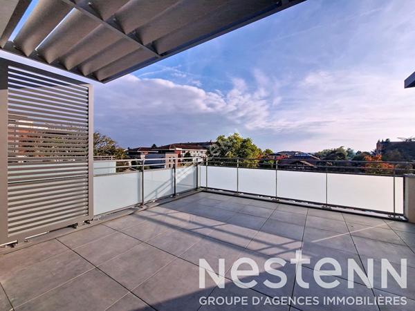 GENAS Hyper Centre - Attique NEUF en frais de notaire réduits - 3 pièces de 79.37m² avec large terrasse et vue dégagée