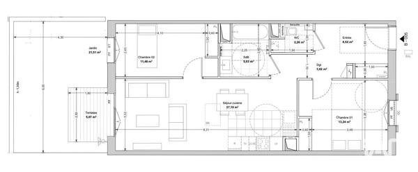 Appartement à vendre 3 pièces 69 m² La Rochelle