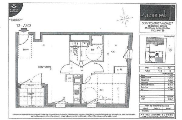 Appartement 3 pièces - 44100 Nantes -  JAMET