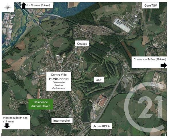 Appartement F3 à vendre  3 pièces - 56,97 m2 MONTCHANIN - 71