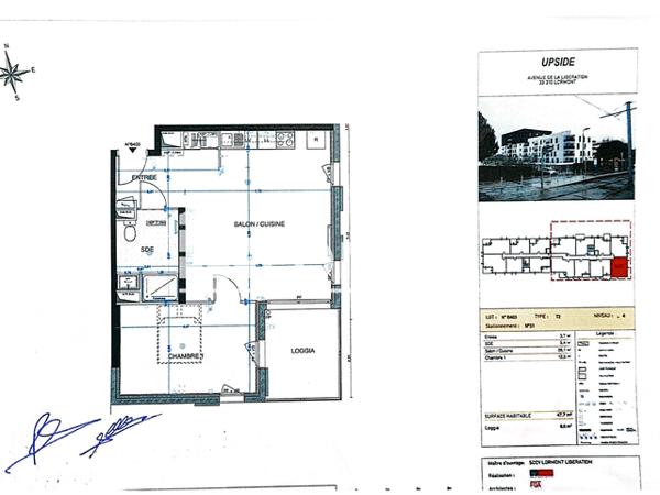 Location Appartement 2 pièces 47.7 m² - 1 AVENUE DE LA LIBERATION - BATIMENT B Lormont 33310