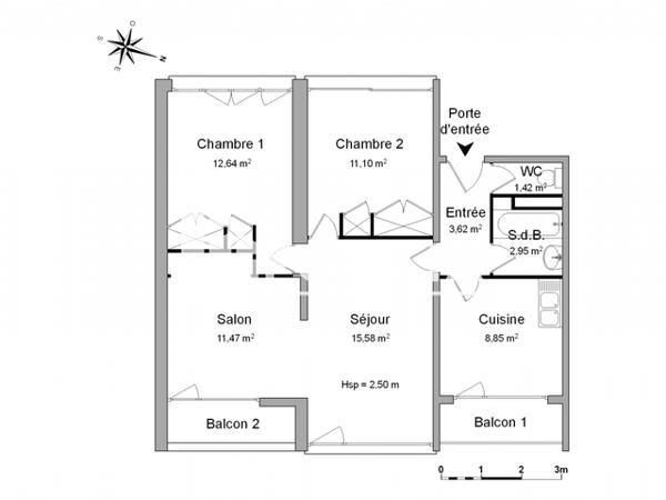 Location Appartement 4 pièces 67.63 m² - BATIMENT D Le Bouscat 33110