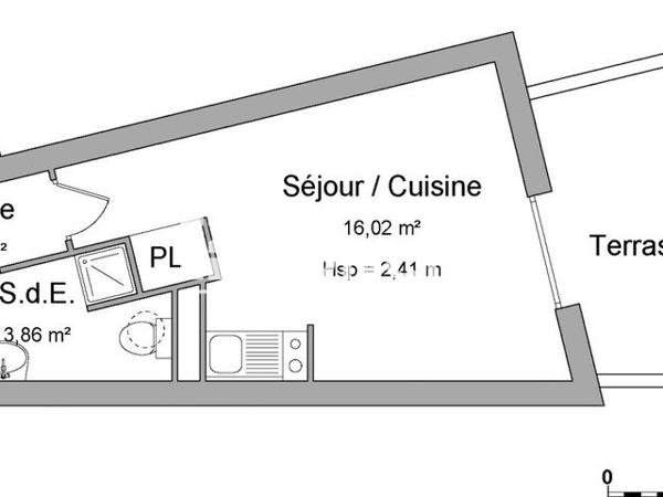 Location Studio 22.29 m² - 36 BOULEVARD DES BELGES La Roche Sur Yon 85000