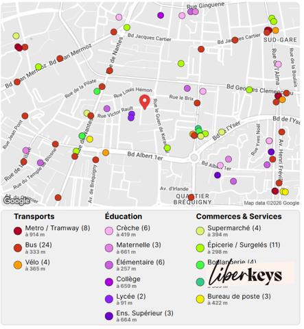 Rennes St-Yves / Rue de Nantes – T4, 70,41 m² / Rénové, lumineux, calme, modulable - Rés. sécurisée & fermée, Parking libre