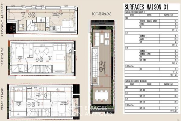Maison neuve avec toit terrasse