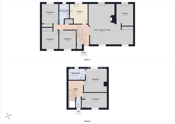Grande maison familiale avec piscine – 6 chambres – 169 m² – Jassans-Riottier