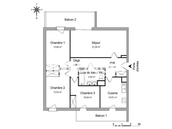 Location Appartement 4 pièces 84.63 m² - 4-5 RUE MAURICE RAVEL - LE PARC DES MUSICIENS Villefontaine 38090