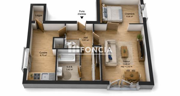 À vendre Appartement 2 pièces 41.89 m² - Vandœuvre-lès-nancy 54500