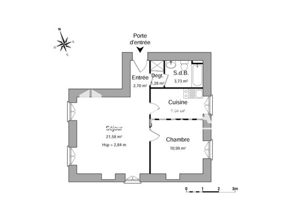 Location Appartement 2 pièces 46.29 m² - 11 A 13 RUE DES JUBELINES Chartres 28000