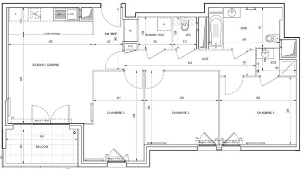 Romainville- A 9mn à pied du métro L5- A vendre appartement 4 p-balcon-parking-Exposition sud-Immeuble de 2024