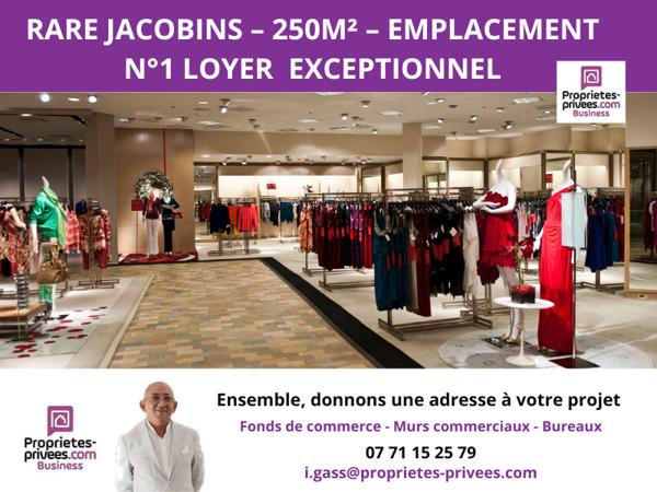 69002 LYON - Boutique 250 m² - Presqu'île - Quartier Jacobins - Emplacement premium