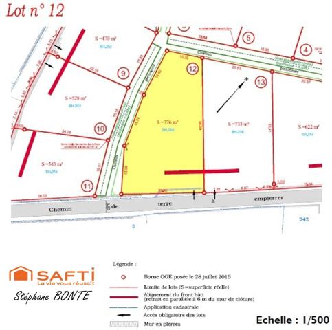 Terrain de 776 m² viabilisée (lot 12) – Le Puy