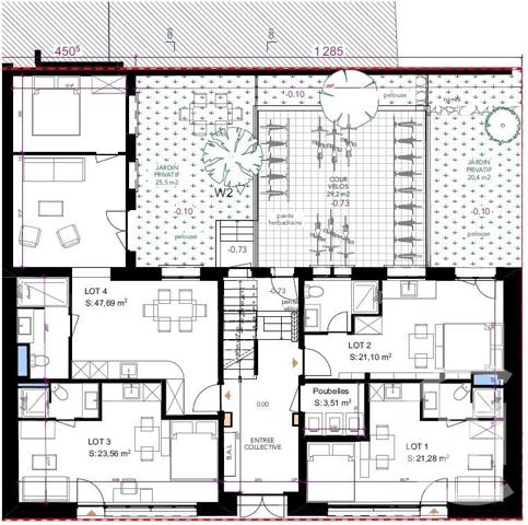 Appartement F1 à vendre  1 pièce - 21,28 m2 ST NAZAIRE - 44