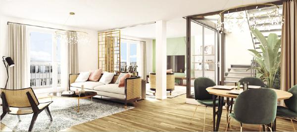 Paris 18e - Jules Joffrin - 5 pièces - 4 chambres - 127 m² - Terrasses 12.09 m²