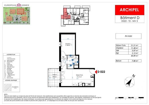 Appartement à vendre  2 pièces - 40,89 m2 LA VERPILLIERE - 38