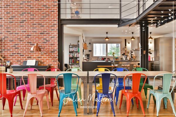 SAINT ETIENNE (42) - Exceptionnel LOFT en triplex de 265 m² avec 7 chambres, bureau, terrasse avec jardin et 2 garages