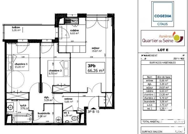 Appartement à vendre 3 pièces 66 m² Asnières-sur-Seine