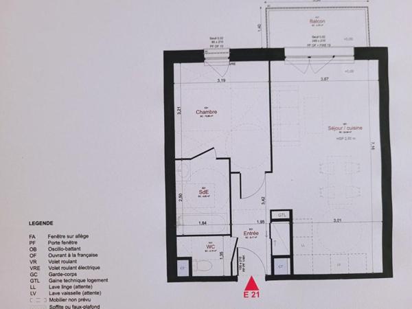 Mouveaux  Appartement  1 chambre 48 m2